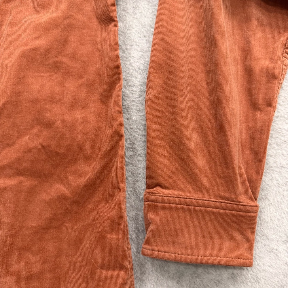 Poncho Shirt Mens XL Slim Fit Burnt Orange Pearl Snap Corduroy Long Sleeve - Picture 8 of 13